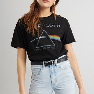 Garage Pink Floyd Crew Neck Relaxed Fit Graphic T-Shirt Black Size Small EUC